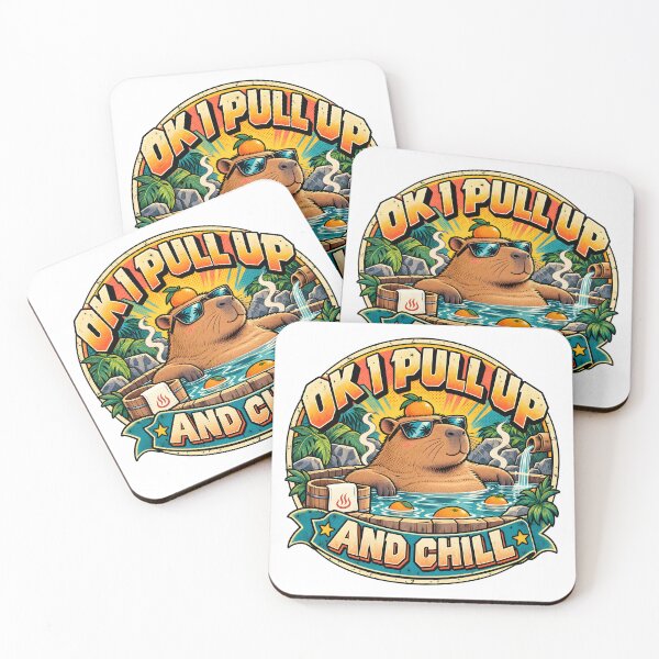 Item preview, Ok I Pull Up And Chill Capybara Vintage Comic Badge designed and sold by LoafLogic.