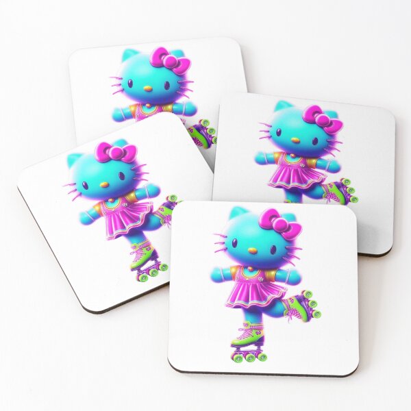 Item preview, Hello Kitty Neon Roller Skating PNG – Cute Kawaii Retro Aesthetic Roller Disco Design designed and sold by rfd2.