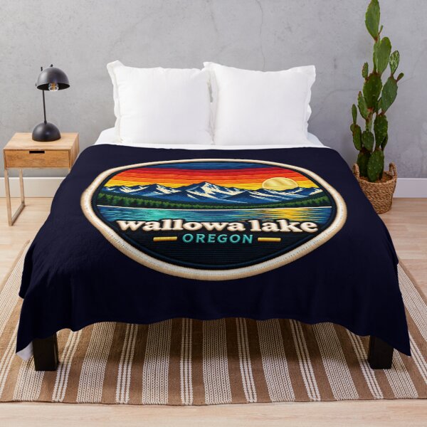 Item preview, Wallowa Lake Oregon Embroidered Sunset Mountain Patch designed and sold by Swanny's Custom T-shirt and Gift Designs.