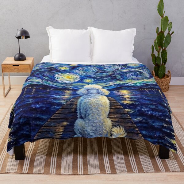 Item preview, Funny Poodle Starry Night Painting Bridge Star Mom Dad Kids designed and sold by FurryHavenPH.
