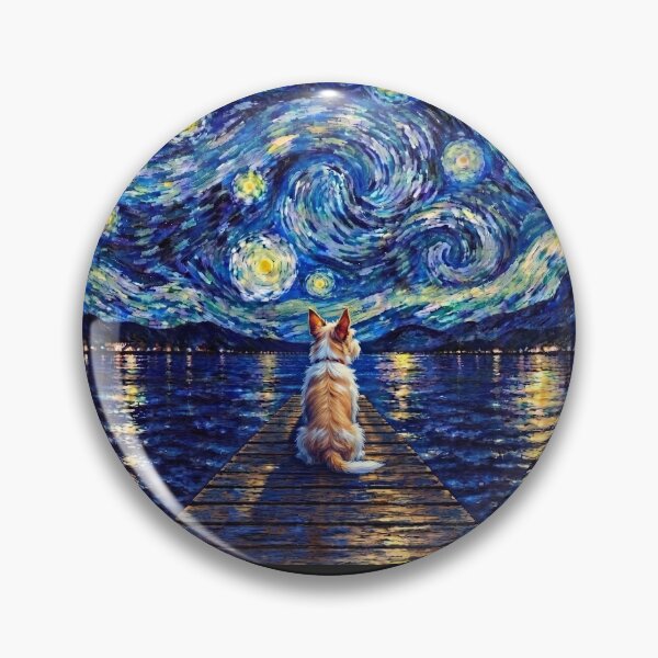 Item preview, Funny Portuguese Podengo Pequeno Starry Night Painting Bridge Star Mom Dad Kids designed and sold by FurryHavenPH.