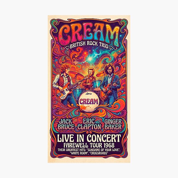 Item preview, Cream Psychedelic Retro Poster designed and sold by Halifaxartguy.