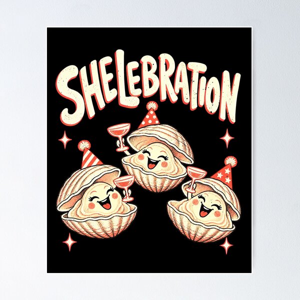 Item preview, Oyster Shellbration Party Pun designed and sold by elderberry.