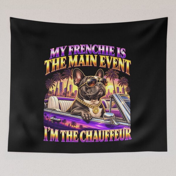 Item preview, Frenchie Dog Takes the Spotlight as Chauffeur Joke designed and sold by elderberry.