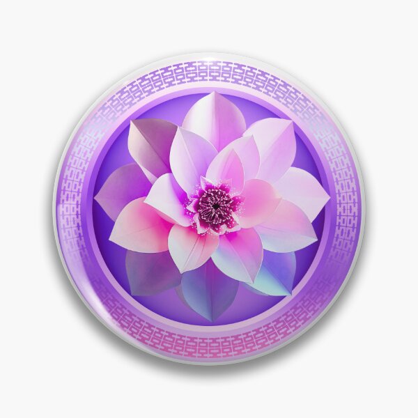 Item preview, Ethereal Lavender Pink & Purple Lotus Crystal Mandala Art designed and sold by MinimalAurashop.