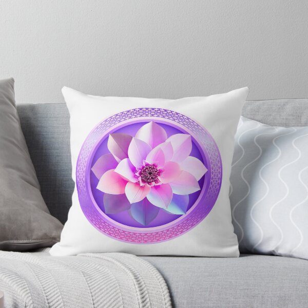 Item preview, Ethereal Lavender Pink & Purple Lotus Crystal Mandala Art designed and sold by MinimalAurashop.