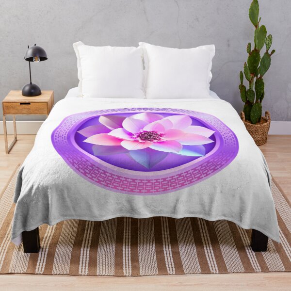 Item preview, Ethereal Lavender Pink & Purple Lotus Crystal Mandala Art designed and sold by MinimalAurashop.