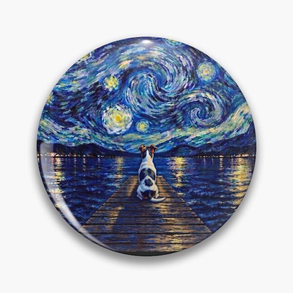 Item preview, Funny Rat Terrier Starry Night Painting Bridge Star Mom Dad Kids designed and sold by FurryHavenPH.