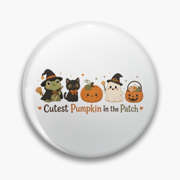 Item preview, Cutest Pumpkin in the Patch Halloween Character Lineup | Cute Witch Frog Black Cat & Ghost Autumn Illustration designed and sold by illeN-Art-World.