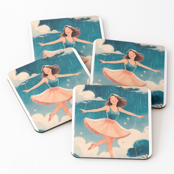 Item preview, Stickers of a girl dancing on water, for party favors designed and sold by ELFofDREAMS.