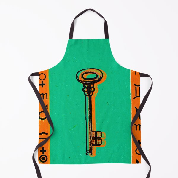 Item preview, Vintage Skeleton Key with Zodiac Symbols in Jade designed and sold by Fani*.