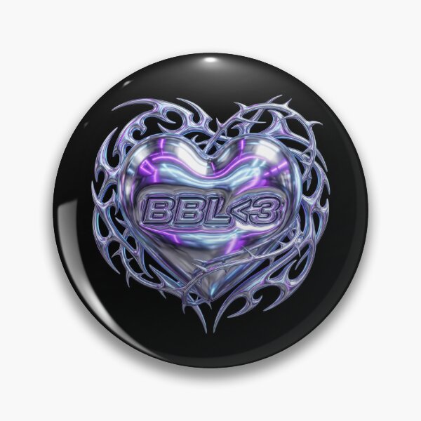Item preview, Y2K Liquid Chrome Heart BBL Text Cyber designed and sold by nvrprooo.
