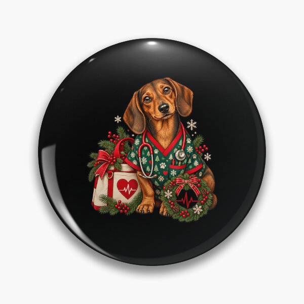 Item preview, Christmas Nurse Dachshund Graphic designed and sold by Starry-Mirage.