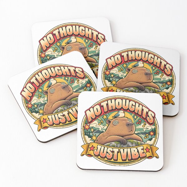 Item preview, No Thoughts Just Vibe Capybara Vintage Comic Graphic designed and sold by LoafLogic.