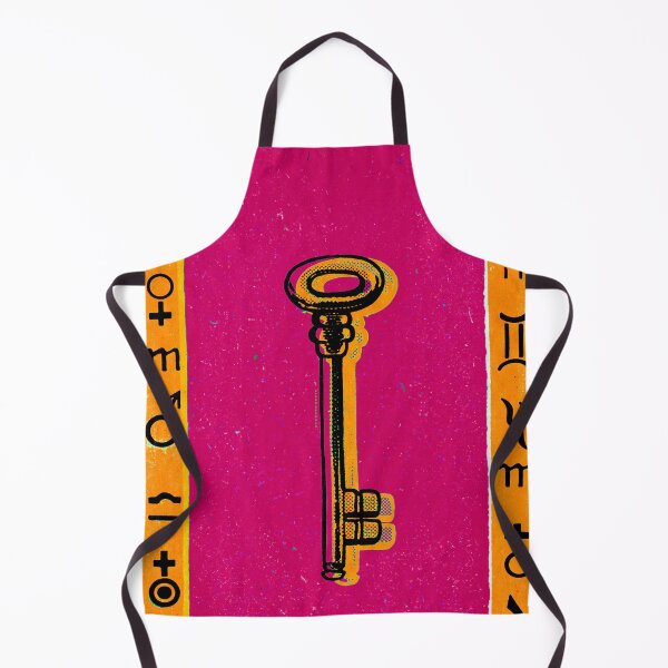 Item preview, Vintage Skeleton Key with Zodiac Symbols in Magenta designed and sold by Fani*.