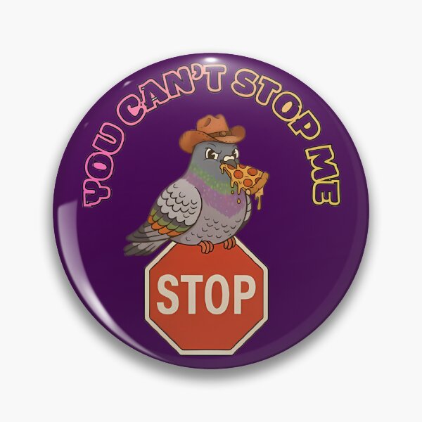Item preview, You Can't Stop Me Funny Cowboy Pigeon Eating Pizza designed and sold by ZeroContextArt.