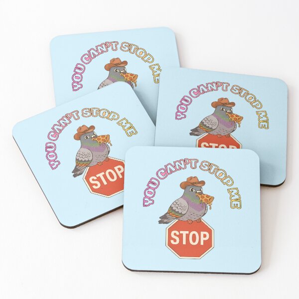 Item preview, You Can't Stop Me Funny Cowboy Pigeon Eating Pizza designed and sold by ZeroContextArt.