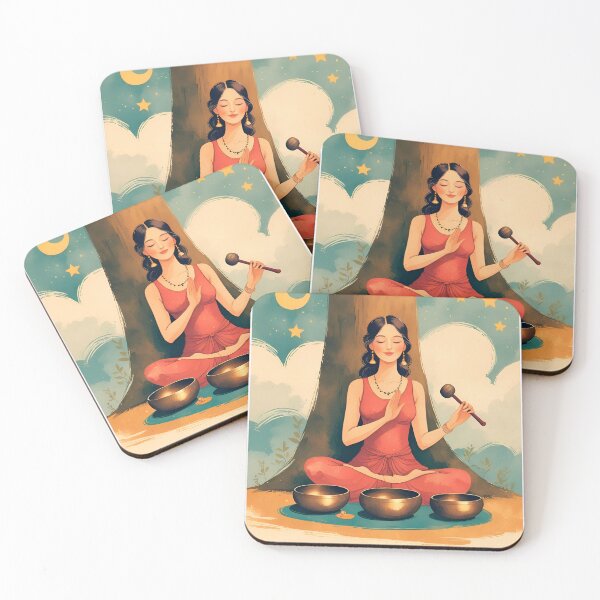 Item preview, Woman meditating, watercolor style #5. designed and sold by ELFofDREAMS.