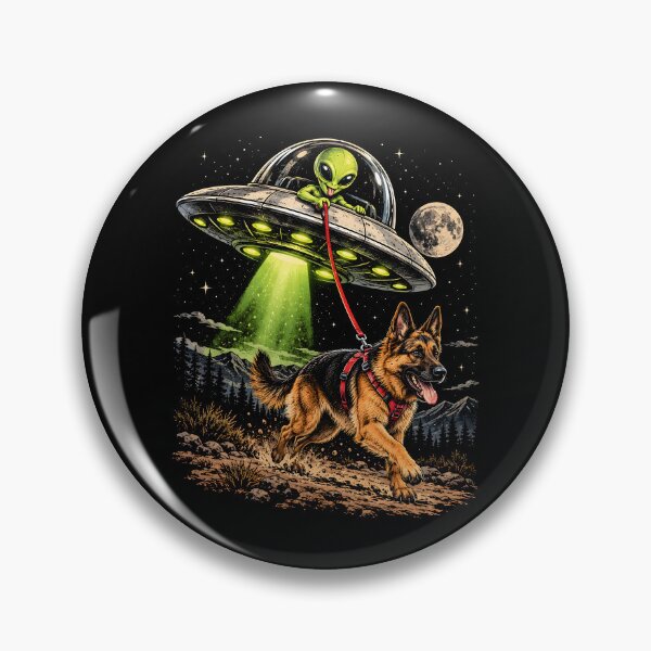 Item preview, German Shepherd Dog with UFO designed and sold by Ajahakodoma.