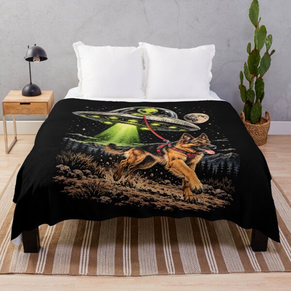 Item preview, German Shepherd Dog with UFO designed and sold by Ajahakodoma.