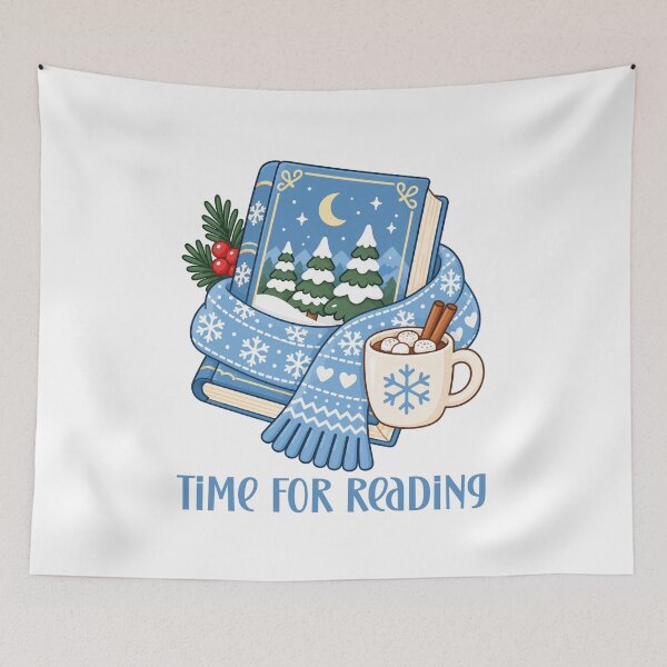 Item preview, Time for Reading – Cozy Winter Book Lover designed and sold by CleanDecor.