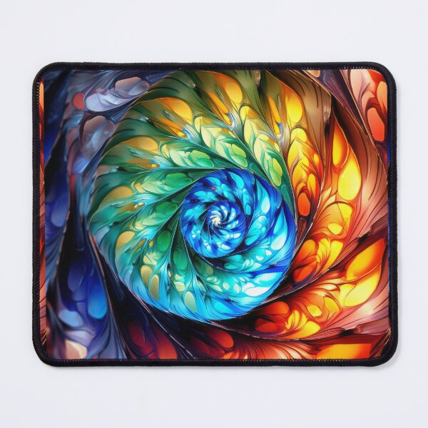 Item preview, Spiral Fractal Glass Rainbow Swirl Pattern designed and sold by pinkal.