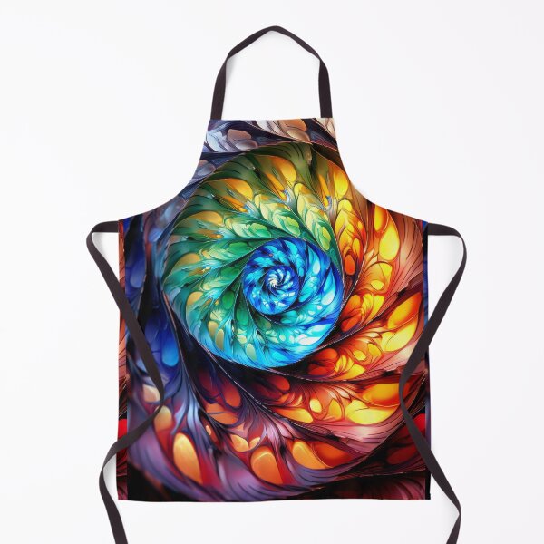 Item preview, Spiral Fractal Glass Rainbow Swirl Pattern designed and sold by pinkal.