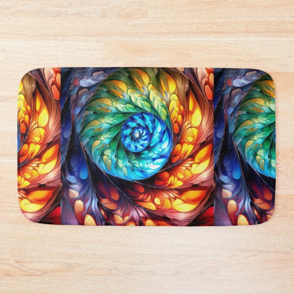 Item preview, Spiral Fractal Glass Rainbow Swirl Pattern designed and sold by pinkal.