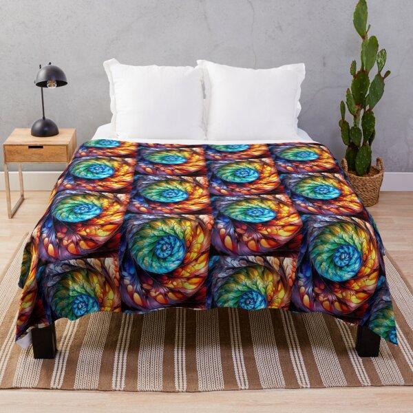 Item preview, Spiral Fractal Glass Rainbow Swirl Pattern designed and sold by pinkal.