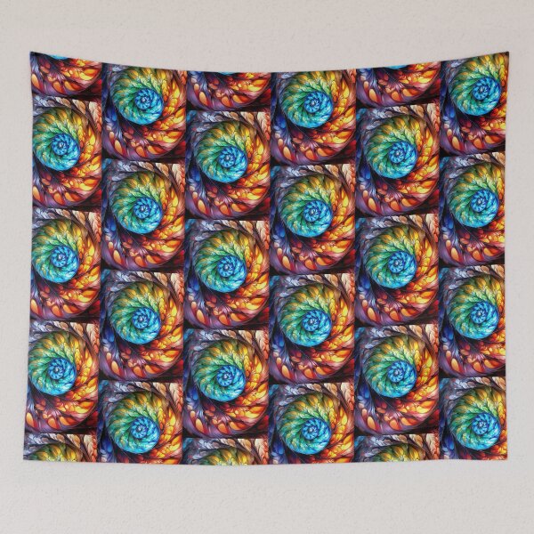 Item preview, Spiral Fractal Glass Rainbow Swirl Pattern designed and sold by pinkal.