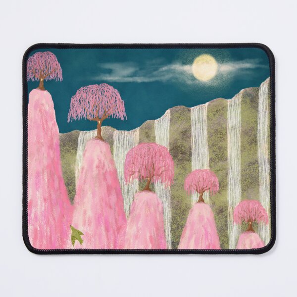 Item preview, Dreamy mountains of cherry blossoms designed and sold by greenPQBstudio.