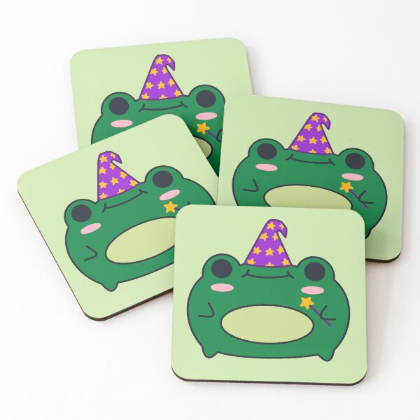 Item preview, Cute Frog Wearing Wizard Hat – Kawaii Illustration designed and sold by DrawnByAllu.