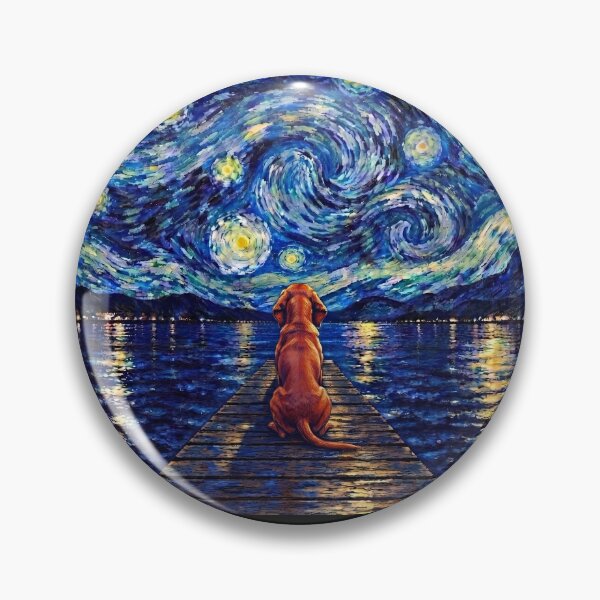 Item preview, Funny Redbone Coonhound Starry Night Painting Bridge Star Mom Dad Kids designed and sold by FurryHavenPH.