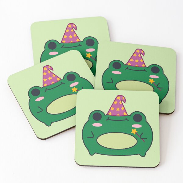Item preview, Cute Frog Wearing Wizard Hat – Kawaii Illustration designed and sold by DrawnByAllu.