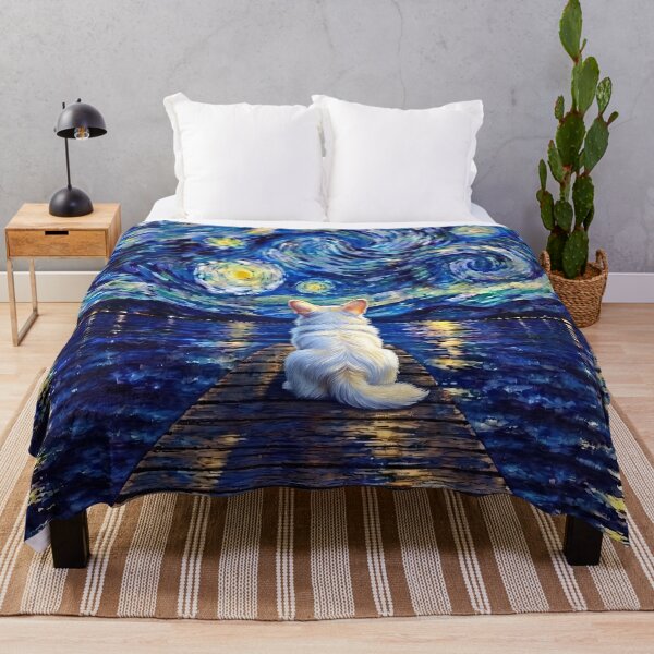 Item preview, Funny Sabtle White Corgi Starry Night Painting Bridge Star Mom Dad Kids designed and sold by FurryHavenPH.