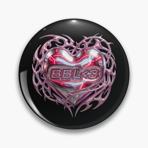 Item preview, Y2K Liquid Chrome Heart BBL Text Cyber designed and sold by nvrprooo.