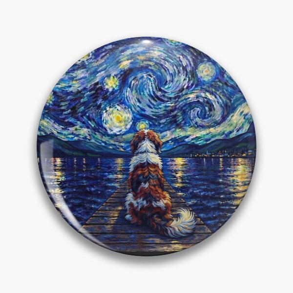 Item preview, Funny Saint Berdoodle Starry Night Painting Bridge Star Mom Dad Kids designed and sold by FurryHavenPH.
