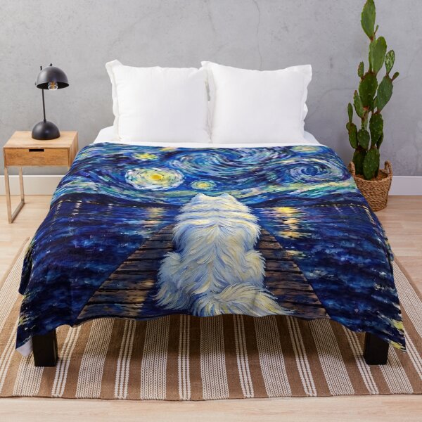 Item preview, Funny Samoyed Starry Night Painting Bridge Star Mom Dad Kid designed and sold by FurryHavenPH.