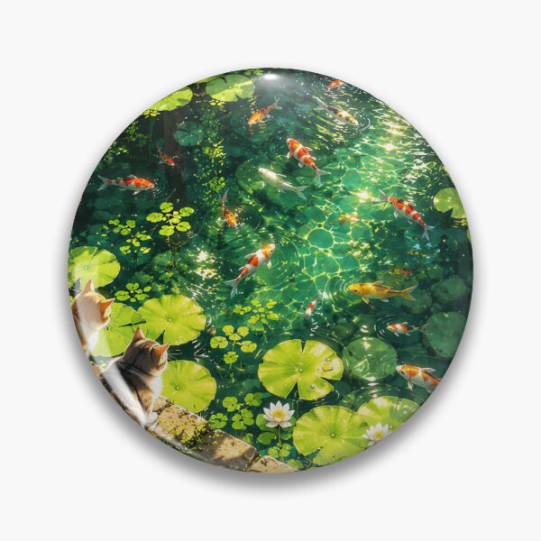 Item preview, Enchanted Koi Pond with Curious Cats designed and sold by Curio Meridian.