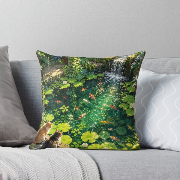 Item preview, Enchanted Koi Pond with Curious Cats designed and sold by Curio Meridian.