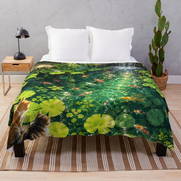 Item preview, Enchanted Koi Pond with Curious Cats designed and sold by Curio Meridian.