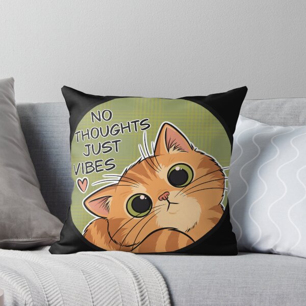 Item preview, No Thoughts Just Vibes – Cute Orange Cat designed and sold by EchosOfNeris.