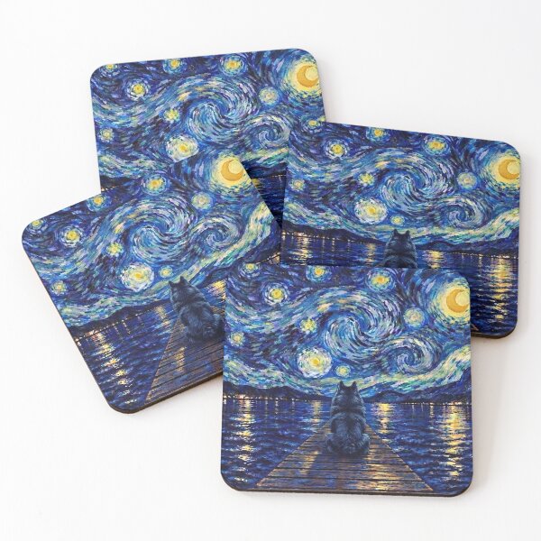 Item preview, Funny Schipperke Starry Night Painting Bridge Star Mom Dad Kids designed and sold by FurryHavenPH.