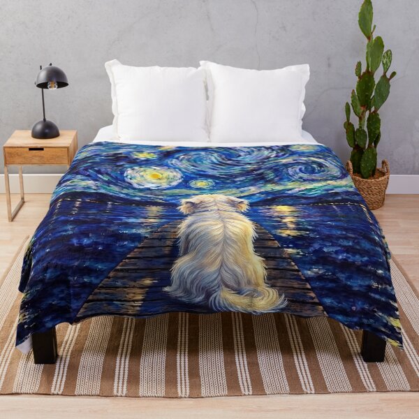 Item preview, Funny Schnoodle Starry Night Painting Bridge Star Mom Dad Kids designed and sold by FurryHavenPH.