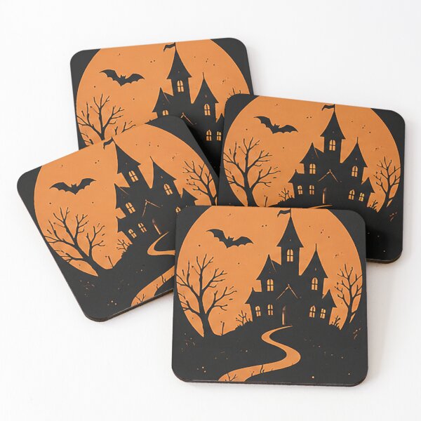 Item preview, Haunted House Silhouette – Minimal Vintage Halloween Night designed and sold by Sara-Ai.