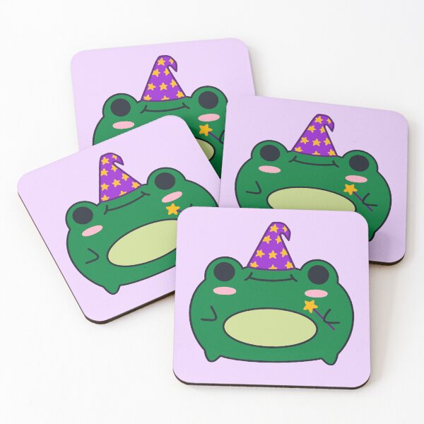Item preview, Cute Frog Wearing Wizard Hat – Kawaii Illustration designed and sold by DrawnByAllu.