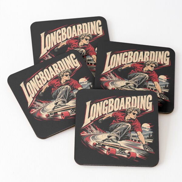 Item preview, Longboarding – Retro Downhill Skateboard Adventure designed and sold by Quoteez.