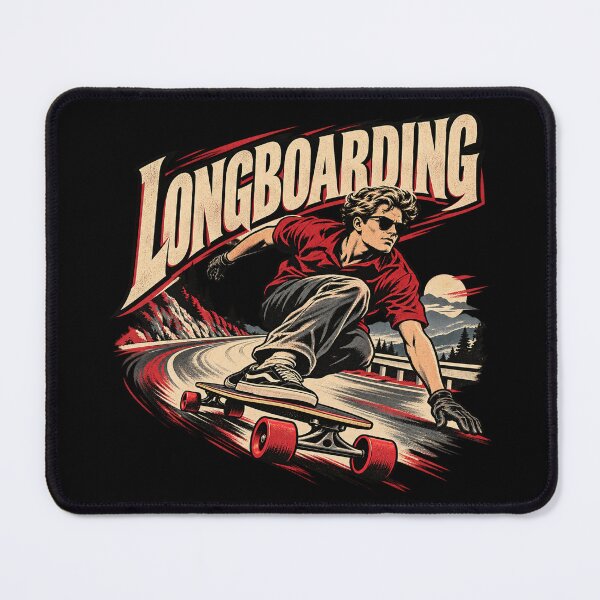 Item preview, Longboarding – Retro Downhill Skateboard Adventure designed and sold by Quoteez.