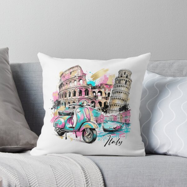 Item preview, Italy Travel Art: Vespa, Colosseum and Pisa designed and sold by EdwinkOne.