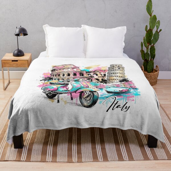 Item preview, Italy Travel Art: Vespa, Colosseum and Pisa designed and sold by EdwinkOne.